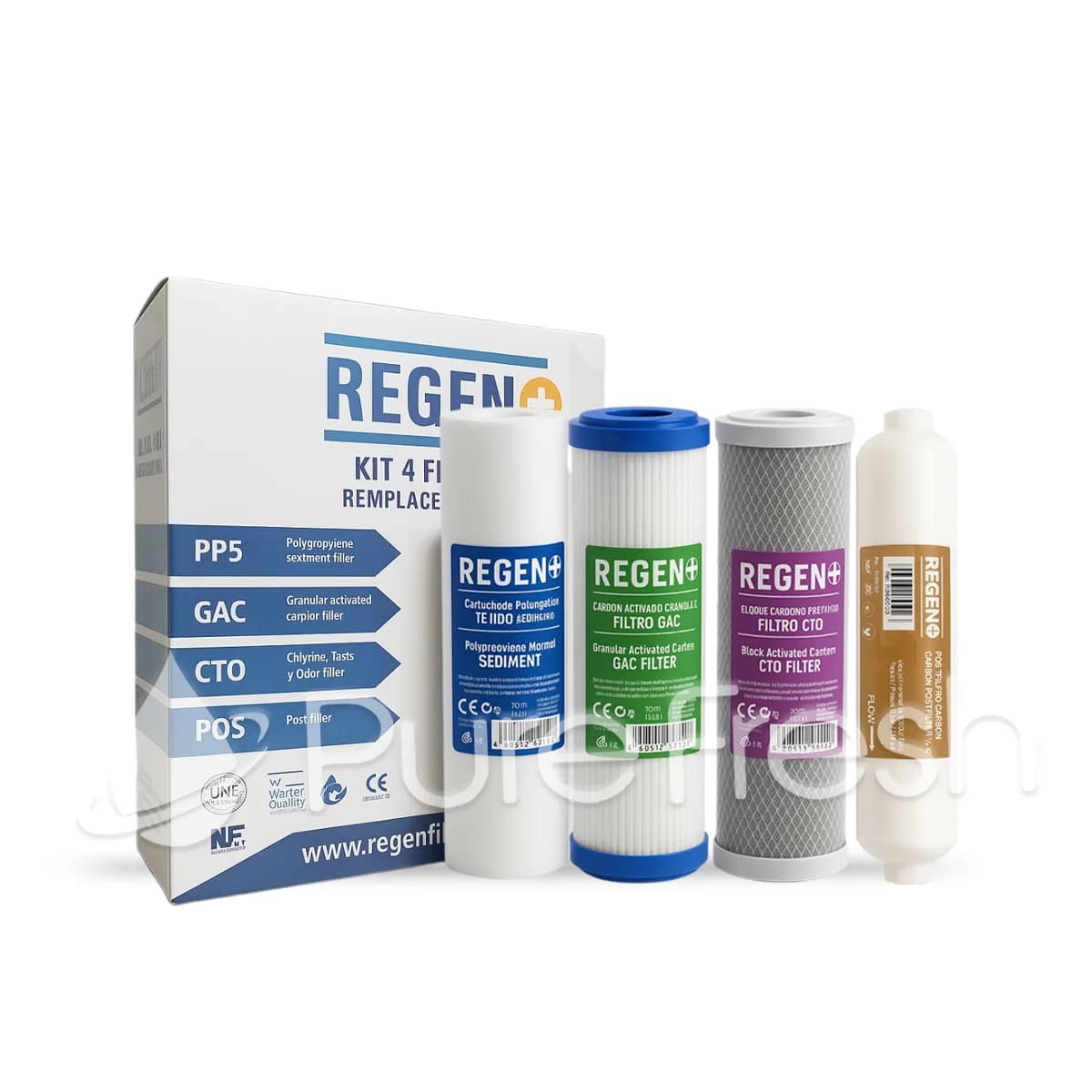 Pack 4 Cartouches Regen+ filtre filtre eau Maroc